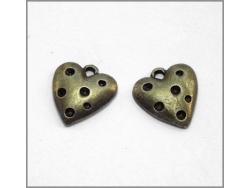 Heart Charm (antique brass colour) TB142
